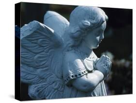 Religious Stone Carving of Angel-null-Stretched Canvas