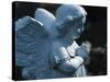Religious Stone Carving of Angel-null-Stretched Canvas