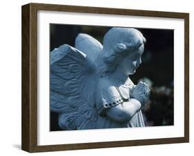 Religious Stone Carving of Angel-null-Framed Photographic Print