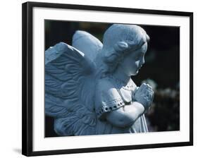 Religious Stone Carving of Angel-null-Framed Photographic Print