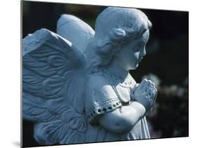 Religious Stone Carving of Angel-null-Mounted Photographic Print
