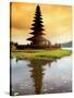 Religious Ulur Danu Temple in Lake Bratan, Bali, Indonesia-Bill Bachmann-Stretched Canvas