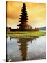 Religious Ulur Danu Temple in Lake Bratan, Bali, Indonesia-Bill Bachmann-Stretched Canvas