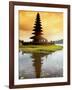 Religious Ulur Danu Temple in Lake Bratan, Bali, Indonesia-Bill Bachmann-Framed Photographic Print