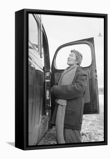 Relocation good-byes  Manzanar Relocation Center, 1943-Ansel Adams-Framed Stretched Canvas