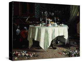 Remains of a Banquet, 1884-Angelo Morbelli-Stretched Canvas