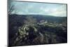 Remains of a bunker at a mountaintop in a wood in winter in Alsace-Axel Killian-Mounted Photographic Print