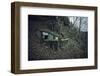 Remains of a bunker on mountain in a wood in winter in Alsace-Axel Killian-Framed Photographic Print