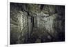 Remains of a room of a bunker on a mountain in a wood in winter in Alsace-Axel Killian-Framed Photographic Print