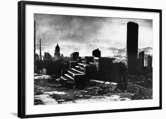 Remains of Buildings after the San Francisco Earthquake, 1906-Arnold Genthe-Framed Photographic Print