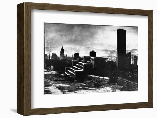 Remains of Buildings after the San Francisco Earthquake, 1906-Arnold Genthe-Framed Photographic Print