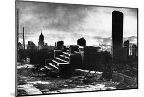 Remains of Buildings after the San Francisco Earthquake, 1906-Arnold Genthe-Mounted Photographic Print