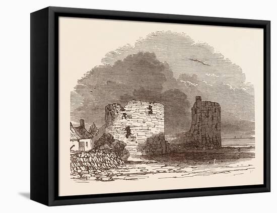 Remains of Flint Castle, Located in Flint, Flintshire, UK-null-Framed Stretched Canvas