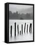 Remains of Jetty in the Mist, Derwentwater, Cumbria, England, UK-Nadia Isakova-Framed Stretched Canvas