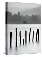 Remains of Jetty in the Mist, Derwentwater, Cumbria, England, UK-Nadia Isakova-Stretched Canvas