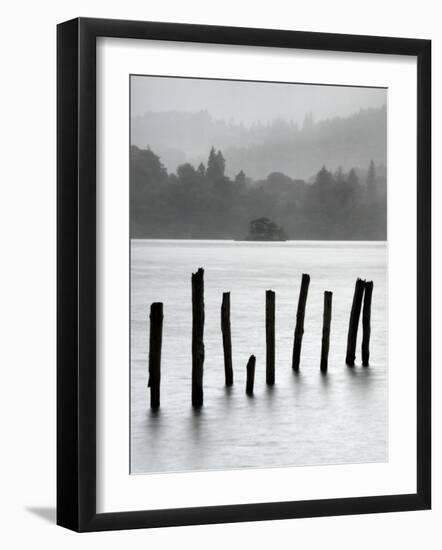 Remains of Jetty in the Mist, Derwentwater, Cumbria, England, UK-Nadia Isakova-Framed Photographic Print