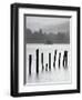 Remains of Jetty in the Mist, Derwentwater, Cumbria, England, UK-Nadia Isakova-Framed Photographic Print