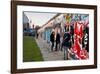 Remains of the Berlin Wall at the East Side Gallery in Berlin, Germany-null-Framed Art Print