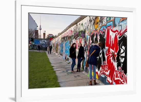 Remains of the Berlin Wall at the East Side Gallery in Berlin, Germany-null-Framed Art Print