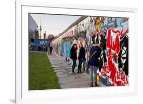Remains of the Berlin Wall at the East Side Gallery in Berlin, Germany-null-Framed Art Print