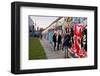 Remains of the Berlin Wall at the East Side Gallery in Berlin, Germany-null-Framed Art Print