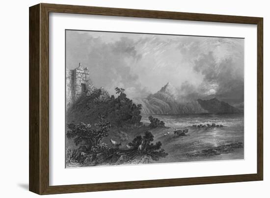 Remains of the Port of Seleucia, Near Suadeah, Mount Casius in the Distance-William Henry Bartlett-Framed Giclee Print