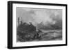 Remains of the Port of Seleucia, Near Suadeah, Mount Casius in the Distance-William Henry Bartlett-Framed Giclee Print