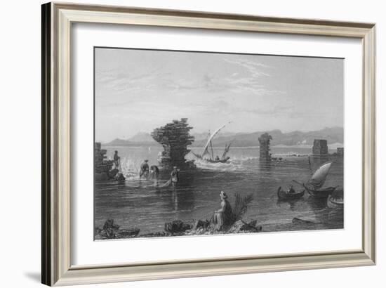 Remains of the Port of Tyre-William Henry Bartlett-Framed Giclee Print