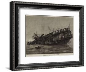 Remains of the Warspite Training-Ship at Low Tide-null-Framed Giclee Print