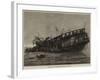 Remains of the Warspite Training-Ship at Low Tide-null-Framed Giclee Print