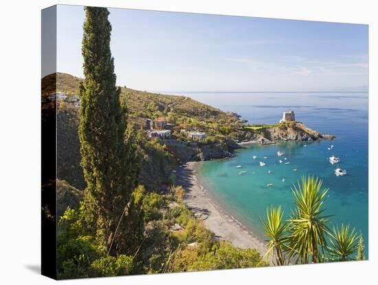 Remains of the Watchtower, Carpino Bay, Scalea, Calabria-Peter Adams-Stretched Canvas