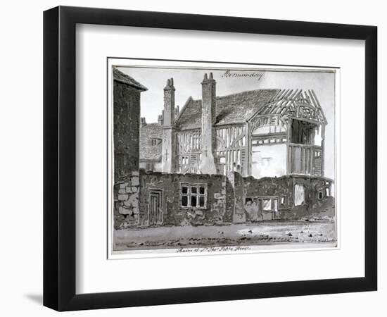 Remains of Thomas Pope's House, Mill Lane, Bermondsey, London, 1808-John Chessell Buckler-Framed Giclee Print