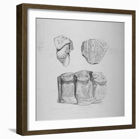 Remains of Two Roman Statues and an Inscription on Stone, 1850-John Wykeham Archer-Framed Giclee Print