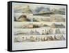 Remarkable Hills on the Upper Missouri-Karl Bodmer-Framed Stretched Canvas