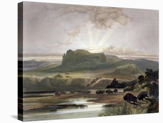 Remarkable Hills, Upper Missouri, Plate 34, Travels in the Interior of North America-Karl Bodmer-Stretched Canvas