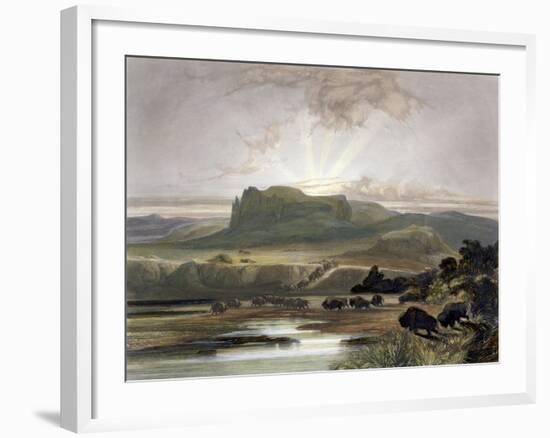 Remarkable Hills, Upper Missouri, Plate 34, Travels in the Interior of North America-Karl Bodmer-Framed Giclee Print