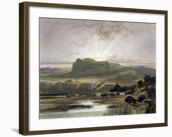 Remarkable Hills, Upper Missouri, Plate 34, Travels in the Interior of North America-Karl Bodmer-Framed Giclee Print