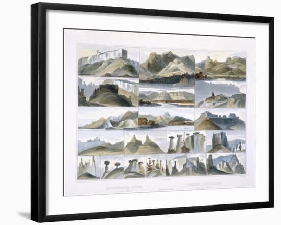 Remarkable Hills, Upper Missouri, Plate 35, Travels in the Interior of North America-Karl Bodmer-Framed Giclee Print