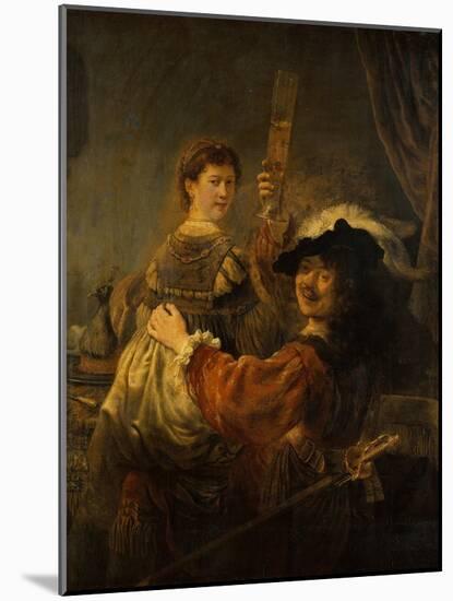 Rembrandt and Saskia in the Parable of the Prodigal Son, C. 1635-Rembrandt van Rijn-Mounted Giclee Print
