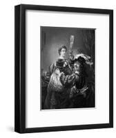 Rembrandt and Saskia-null-Framed Art Print