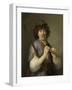 Rembrandt as Shepherd with Staff and Flute-Govert Flinck-Framed Art Print