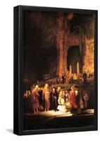 Rembrandt Christ and the Adulteress Art Print Poster-null-Framed Poster