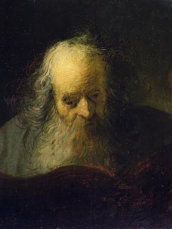An Old Man Reading a Book by Rembrandt