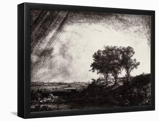 Rembrandt Harmensz. van Rijn (Landscape with three trees) Art Poster Print-null-Framed Poster