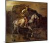 Rembrandt Harmensz. van Rijn (The Polish Rider (Tamerlan Bajesid prosecuted before Istanbul))-null-Mounted Poster