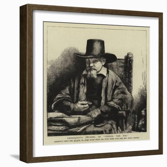 Rembrandt's Etching of Petrus Van Tol-Rembrandt van Rijn-Framed Giclee Print