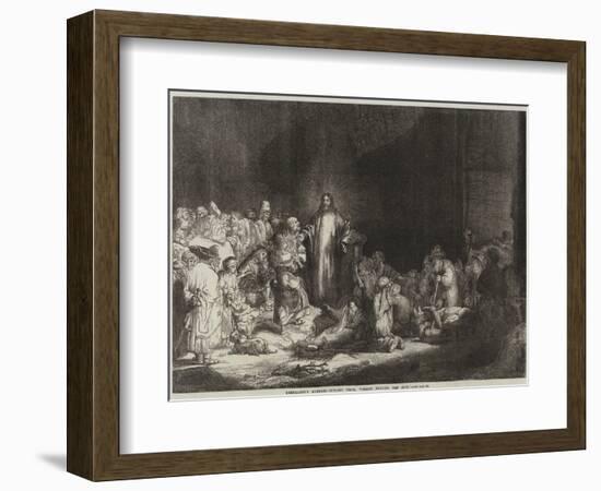 Rembrandt's Hundred-Guilder Piece, Christ Healing the Sick-Rembrandt van Rijn-Framed Giclee Print