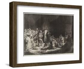 Rembrandt's Hundred-Guilder Piece, Christ Healing the Sick-Rembrandt van Rijn-Framed Giclee Print