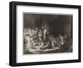 Rembrandt's Hundred-Guilder Piece, Christ Healing the Sick-Rembrandt van Rijn-Framed Giclee Print