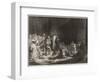 Rembrandt's Hundred-Guilder Piece, Christ Healing the Sick-Rembrandt van Rijn-Framed Giclee Print